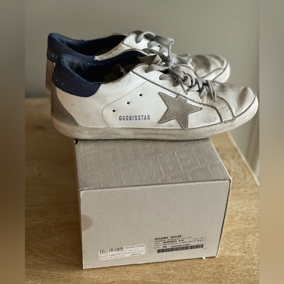 Golden Goose Shoes - Authentic  Golden Goose  White and Navy Sneakers. Size 39.